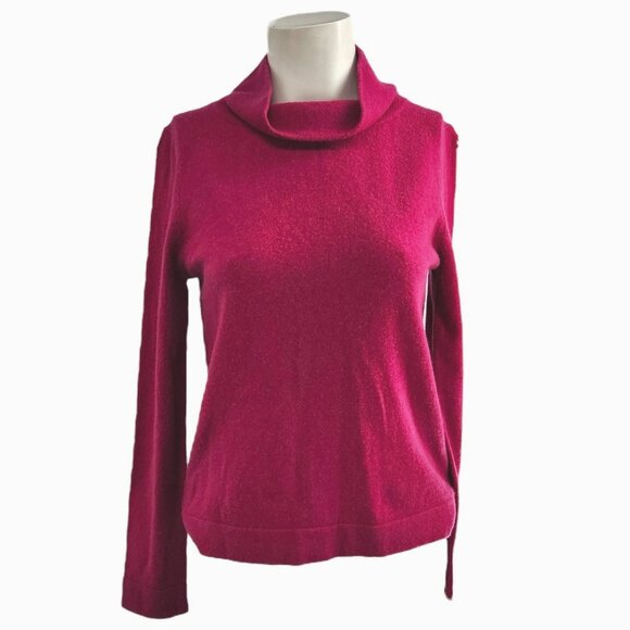 Hobbs London Pink Merino Wool and Cashmere Sweater S Roll Turtle Neck Pullover - Picture 1 of 8